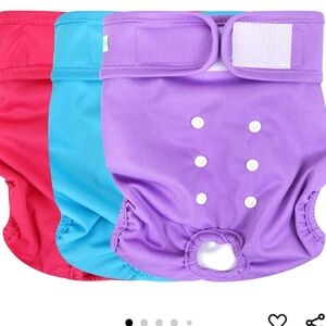 Wegreeco NWT Dog Diapers Female (3 Pack), Highly Absorbent Puppy Bright Colors